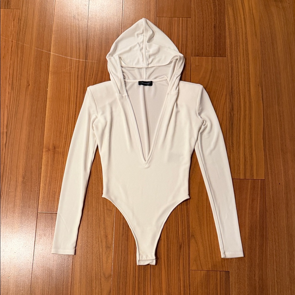 Mugler Cream Hooded Kids Bodysuit